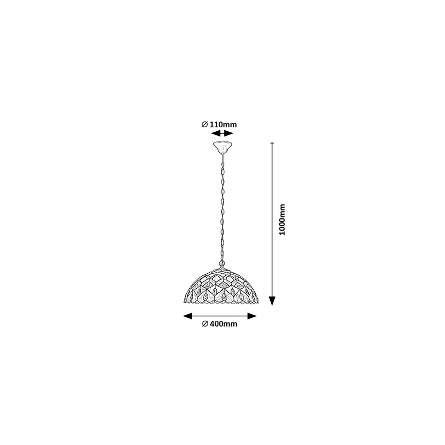 Brilagi - Lampadario in stile Tiffany a sospensione con catena MARGARET 2xE27/60W/230V