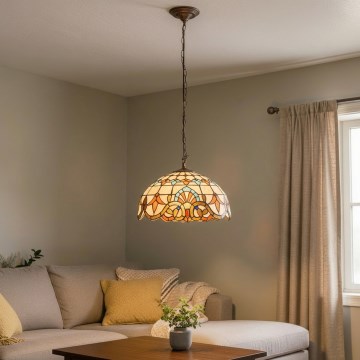 Brilagi - lampadario in vetro Tiffany a catena MIRABELLA 1xE27/60W/230V Ø 40 cm
