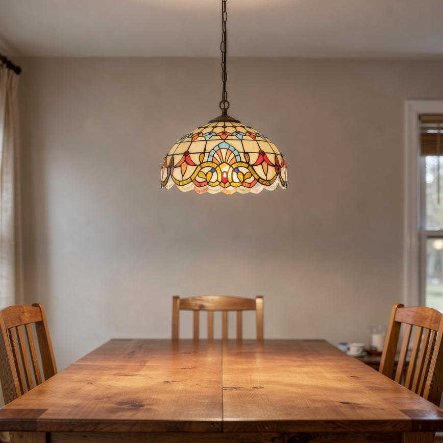 Brilagi - lampadario in vetro Tiffany a catena MIRABELLA 1xE27/60W/230V Ø 40 cm