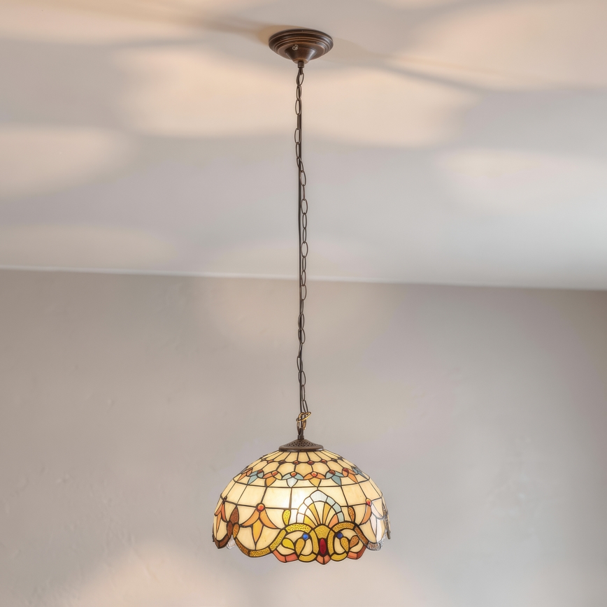 Brilagi - lampadario in vetro Tiffany a catena MIRABELLA 1xE27/60W/230V Ø 40 cm