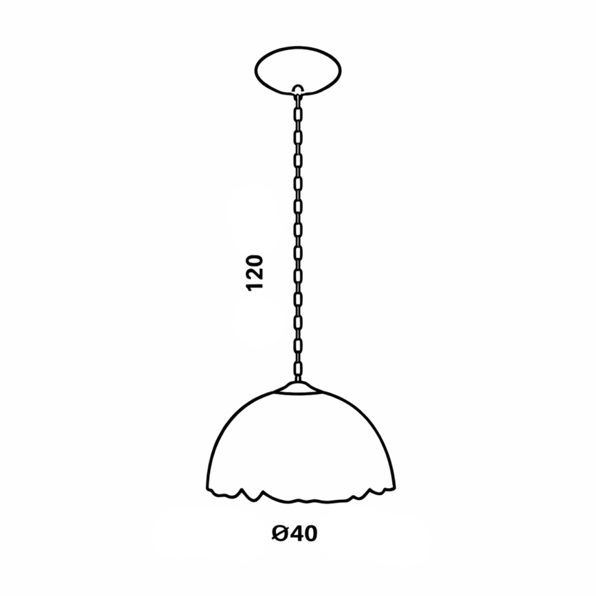 Brilagi - lampadario in vetro Tiffany a catena MIRABELLA 1xE27/60W/230V Ø 40 cm