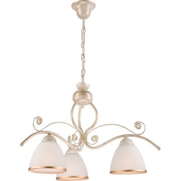 Brilagi - Lampadario LED a catena ANTICO 3xE27/60W/230V 3000K patina bianca