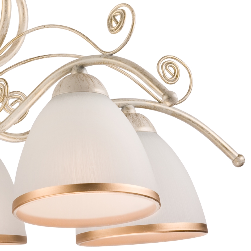Brilagi - Lampadario LED a catena ANTICO 5xE27/60W/230V 3000K bianco patinato