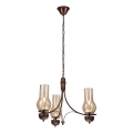 Brilagi - Lampadario LED a catena COTTAGE 3xE14/40W/230V faggio/marrone/beige fumé