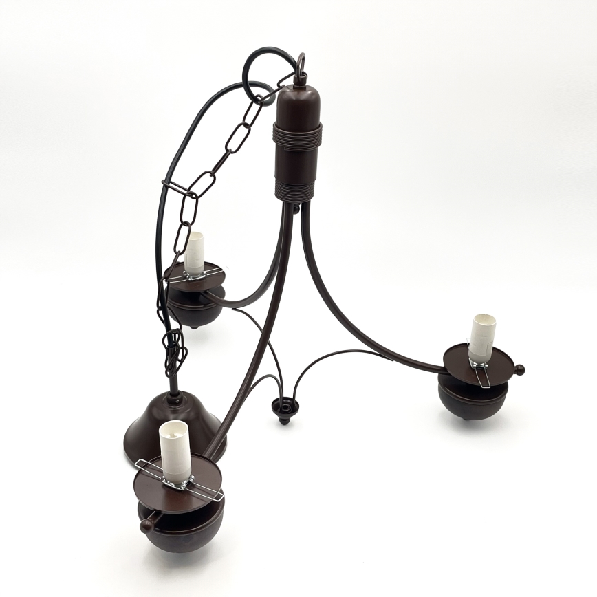 Brilagi - Lampadario LED a catena COTTAGE 3xE14/40W/230V faggio/marrone/bianco