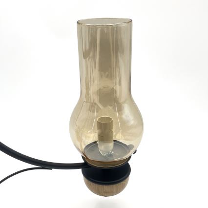 Brilagi - Lampadario LED a catena COTTAGE 3xE14/40W/230V quercia/nero/beige fumé