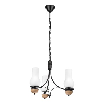 Brilagi - Lampadario LED a catena COTTAGE 3xE14/40W/230V rovere/nero/bianco