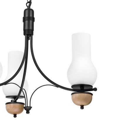 Brilagi - Lampadario LED a catena COTTAGE 3xE14/40W/230V rovere/nero/bianco