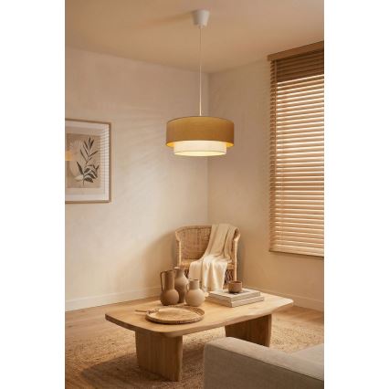 Brilagi - Lampadario LED a cavo BOHO ECO 1xE27/10W/230V Ø 40 cm beige/crema