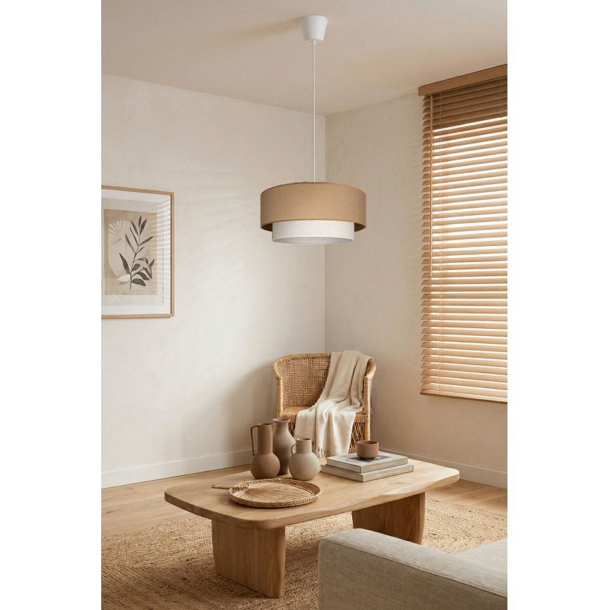 Brilagi - Lampadario LED a cavo BOHO ECO 1xE27/10W/230V Ø 40 cm beige/crema