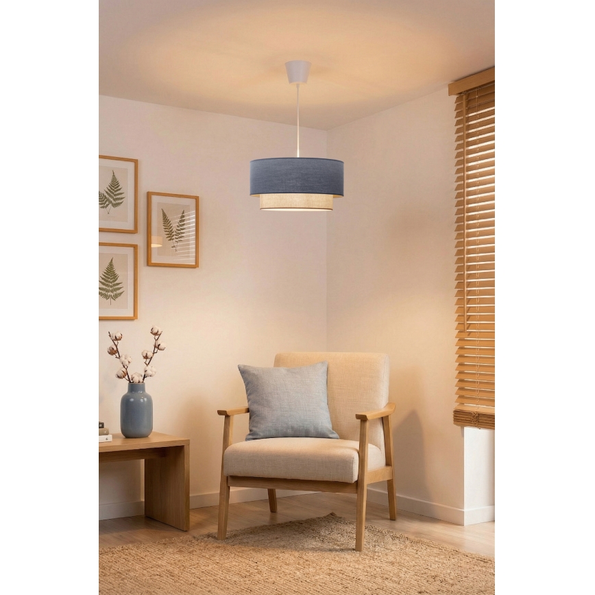 Brilagi - Lampadario LED a cavo BOHO ECO 1xE27/10W/230V Ø 40 cm blu/crema