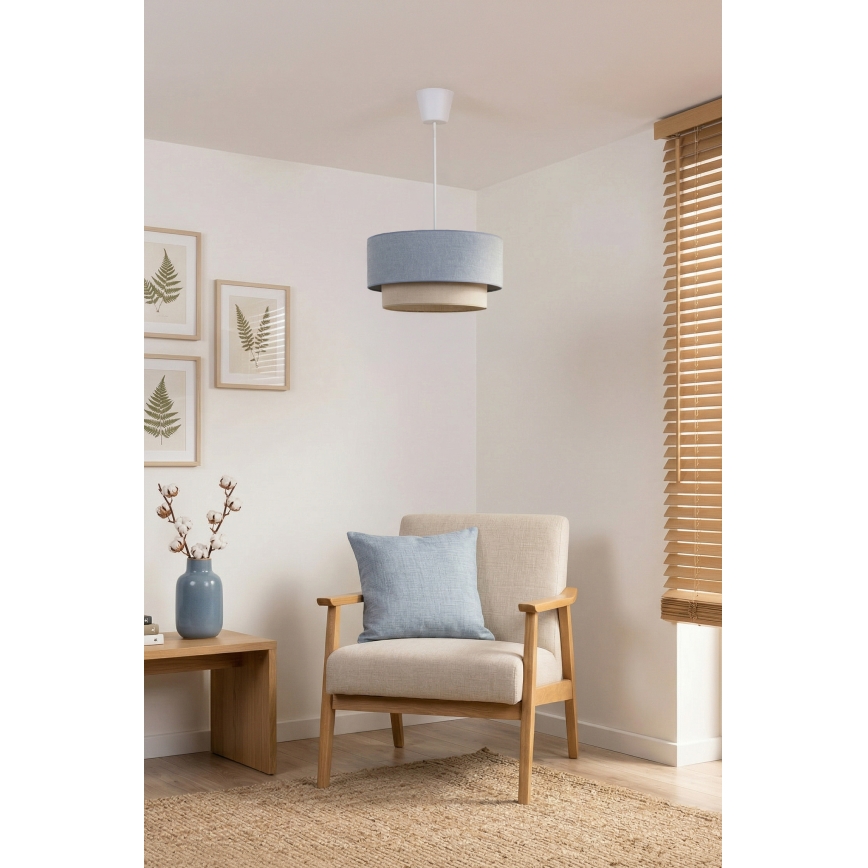 Brilagi - Lampadario LED a cavo BOHO ECO 1xE27/10W/230V Ø 40 cm blu/crema