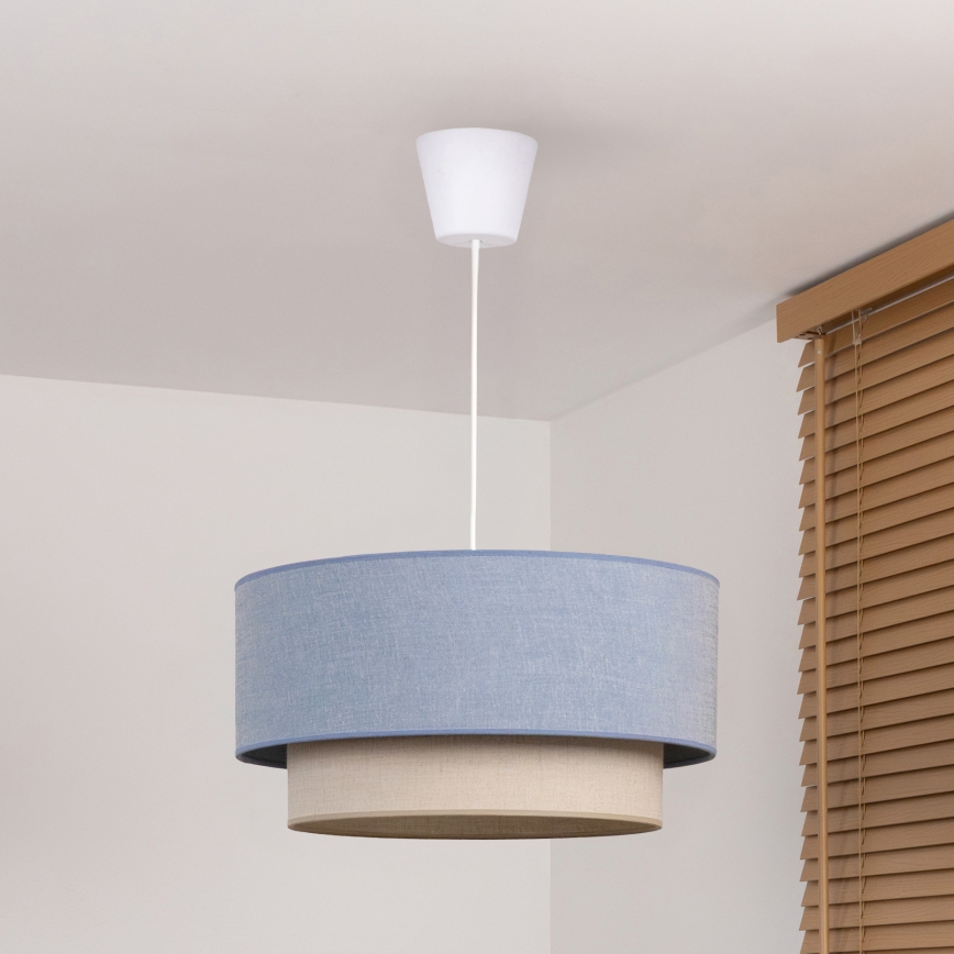 Brilagi - Lampadario LED a cavo BOHO ECO 1xE27/10W/230V Ø 40 cm blu/crema