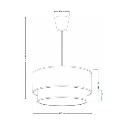 Brilagi - Lampadario LED a cavo BOHO ECO 1xE27/10W/230V Ø 40 cm blu/crema