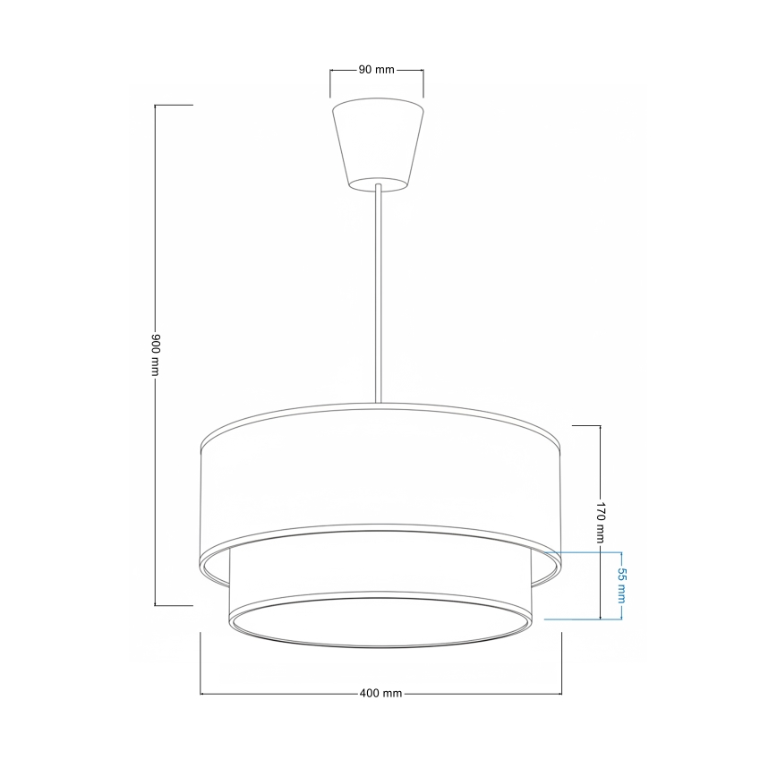 Brilagi - Lampadario LED a cavo BOHO ECO 1xE27/10W/230V Ø 40 cm blu/crema