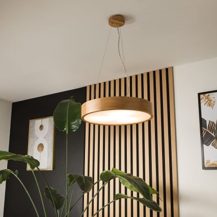 Brilagi - Lampadario LED a cavo CARVALHO 3xE27/15W/230V in rovere, Ø 47,5 cm
