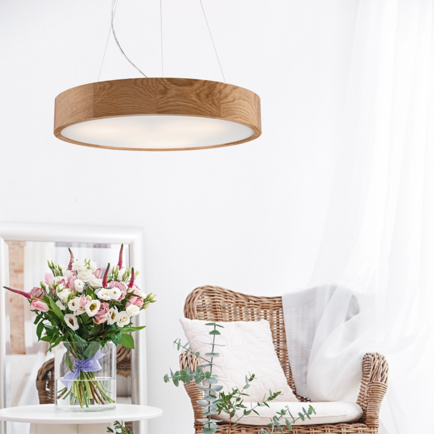 Brilagi - Lampadario LED a cavo CARVALHO 3xE27/15W/230V in rovere, Ø 47,5 cm