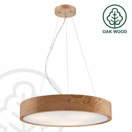 Brilagi - Lampadario LED a cavo CARVALHO 3xE27/15W/230V in rovere, Ø 47,5 cm