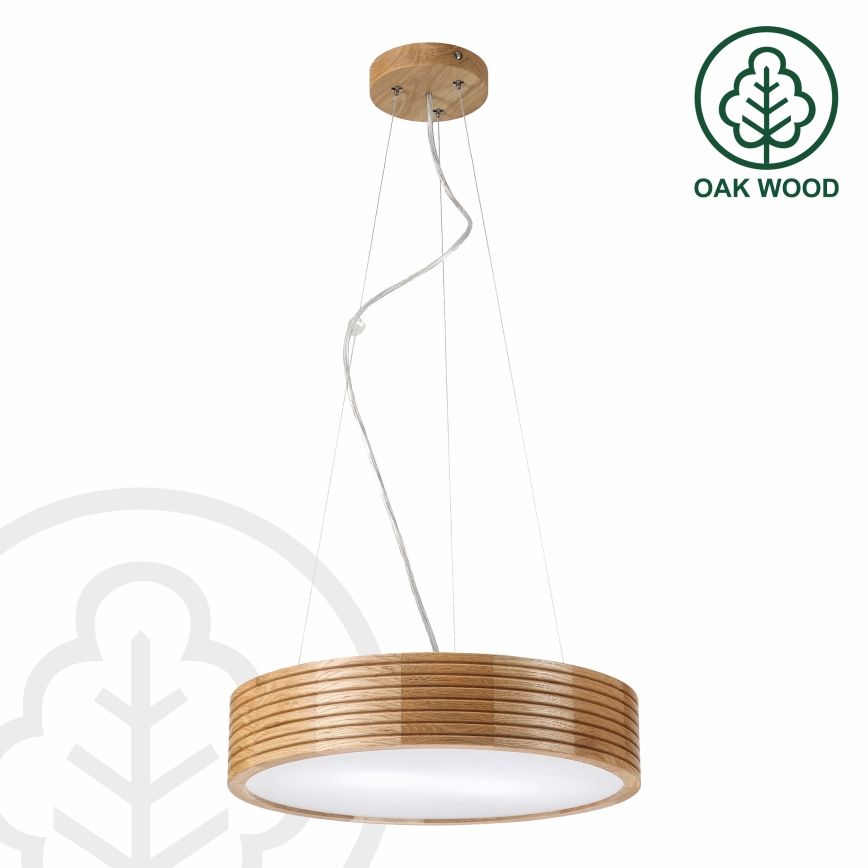 Brilagi - Lampadario LED a cavo CARVALHO MODERN 2xE27/60W/230V rovere Ø 37,5 cm