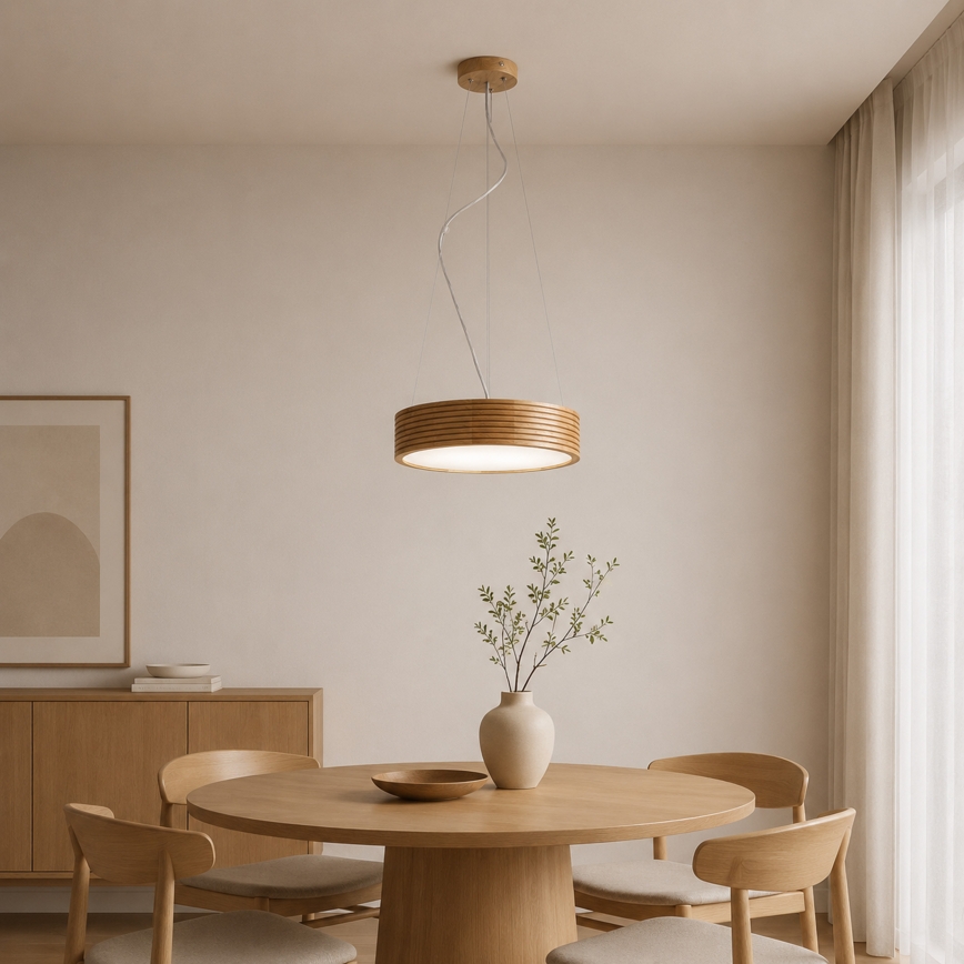Brilagi - Lampadario LED a cavo CARVALHO MODERN 2xE27/60W/230V rovere Ø 37,5 cm