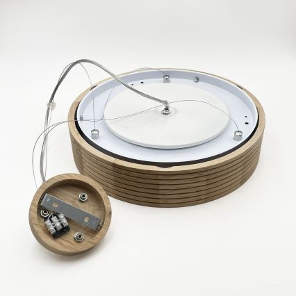 Brilagi - Lampadario LED a cavo CARVALHO MODERN 2xE27/60W/230V rovere Ø 37,5 cm