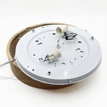 Brilagi - Lampadario LED a cavo CARVALHO MODERN 2xE27/60W/230V rovere Ø 37,5 cm