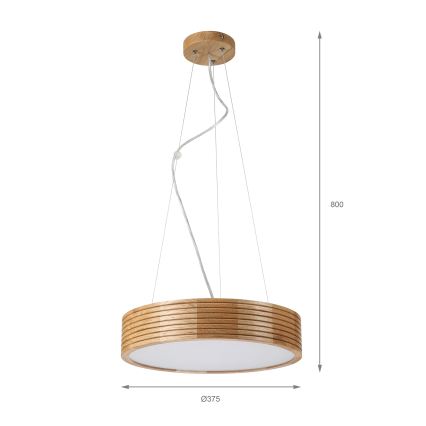 Brilagi - Lampadario LED a cavo CARVALHO MODERN 2xE27/60W/230V rovere Ø 37,5 cm