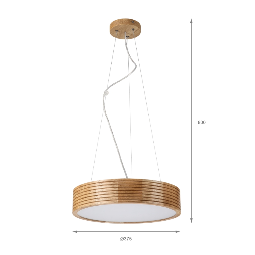 Brilagi - Lampadario LED a cavo CARVALHO MODERN 2xE27/60W/230V rovere Ø 37,5 cm
