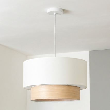 Brilagi - Lampadario LED a cavo CERIA 1xE27/40W/230V diam. 50 cm bianco/beige