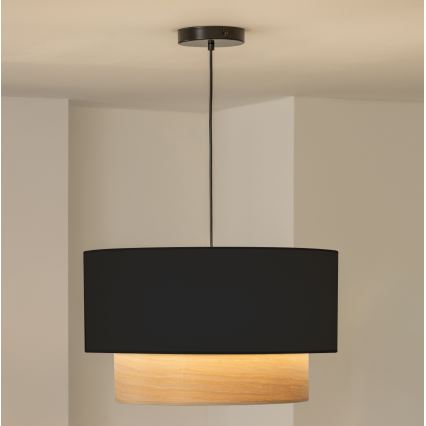 Brilagi - Lampadario LED a cavo CERIA 1xE27/40W/230V Ø 50 cm nero/beige