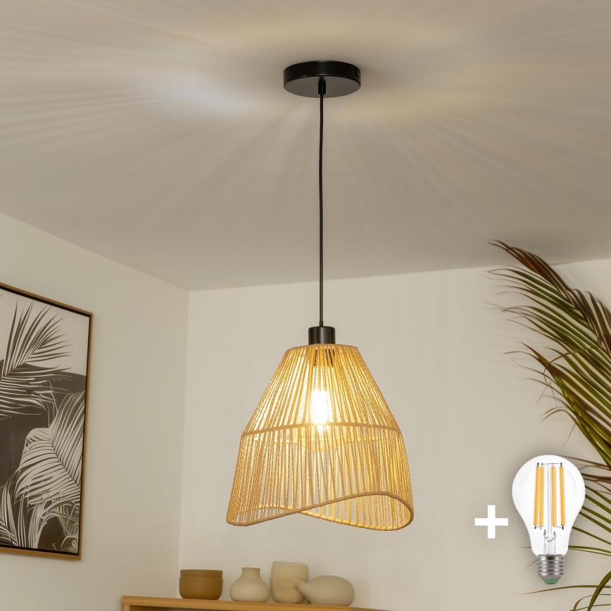 Brilagi - Lampadario LED a cavo CERIA BOHO 1xE27/40W/230V Ø 30 cm marrone