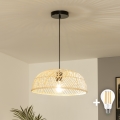 Brilagi - Lampadario LED a cavo CERIA BOHO 1xE27/40W/230V Ø 40 cm in rattan
