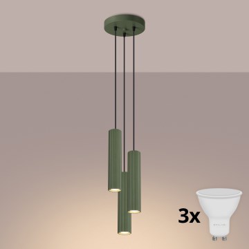 Brilagi - Lampadario LED a cavo CRESTO 3xGU10/10W/230V verde