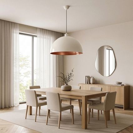 Brilagi - Lampadario LED a cavo METALO 1xE27/40W/230V Ø 60 cm beige/rame