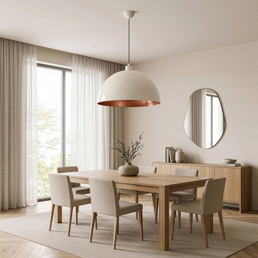 Brilagi - Lampadario LED a cavo METALO 1xE27/40W/230V Ø 60 cm beige/rame