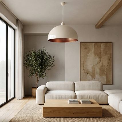 Brilagi - Lampadario LED a cavo METALO 1xE27/40W/230V Ø 60 cm beige/rame