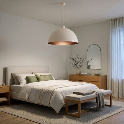 Brilagi - Lampadario LED a cavo METALO 1xE27/40W/230V Ø 60 cm beige/rame