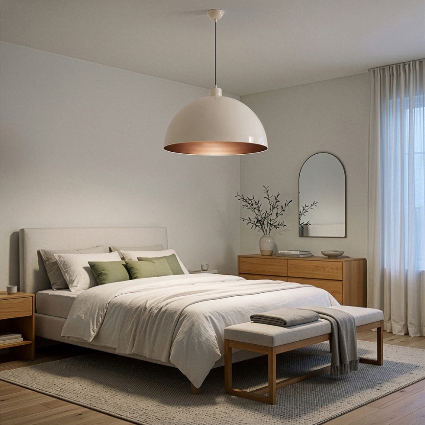 Brilagi - Lampadario LED a cavo METALO 1xE27/40W/230V Ø 60 cm beige/rame
