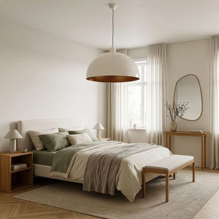 Brilagi - Lampadario LED a cavo METALO 1xE27/40W/230V Ø 60 cm beige/rame