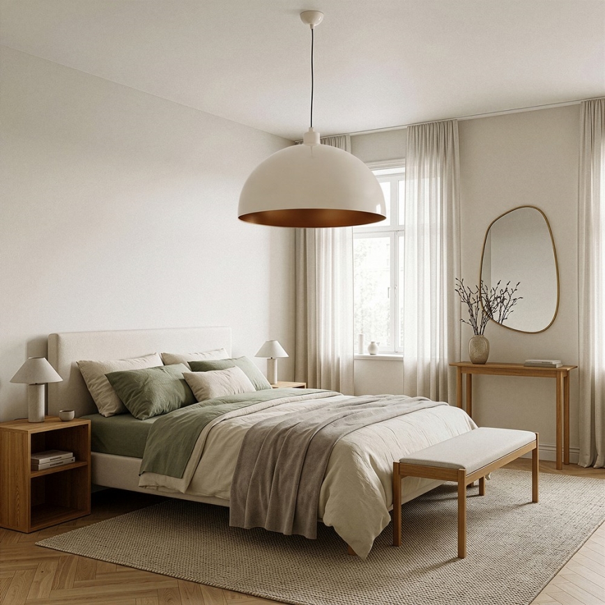 Brilagi - Lampadario LED a cavo METALO 1xE27/40W/230V Ø 60 cm beige/rame
