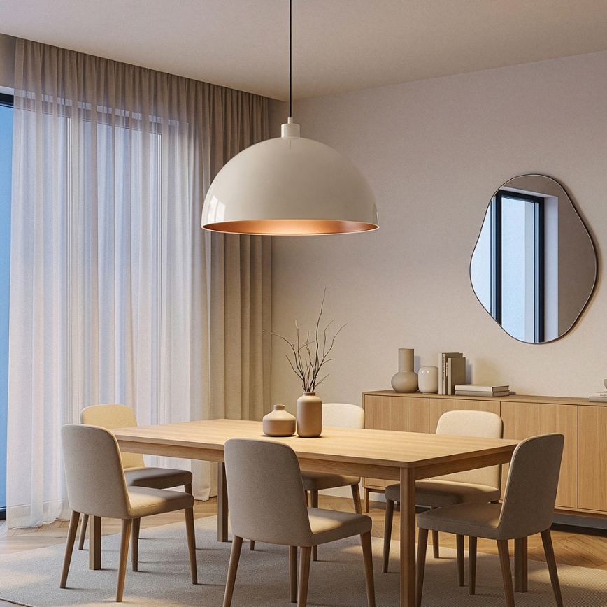 Brilagi - Lampadario LED a cavo METALO 1xE27/40W/230V Ø 60 cm beige/rame