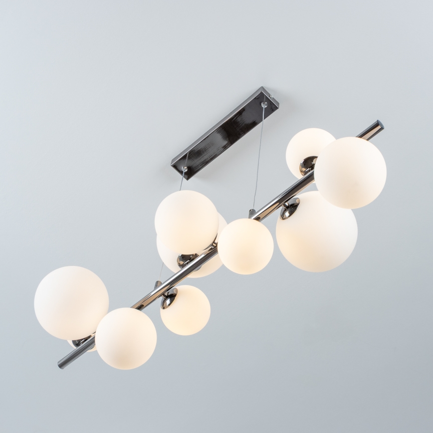 Brilagi - Lampadario LED a cavo MILLA 10xG9/3W/230V nero cromato/bianco