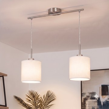 Brilagi - Lampadario LED a cavo NUBILA 2xE27/60W/230V bianco