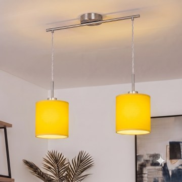 Brilagi - Lampadario LED a cavo NUBILA 2xE27/60W/230V giallo