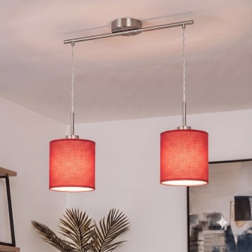 Brilagi - Lampadario LED a cavo NUBILA 2xE27/60W/230V rosso