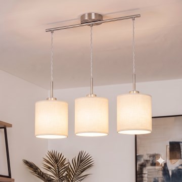 Brilagi - Lampadario LED a cavo NUBILA 3xE27/60W/230V crema