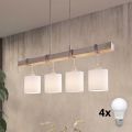 Brilagi - Lampadario LED a cavo NUBILA 4xE27/60W/230V grigio/bianco