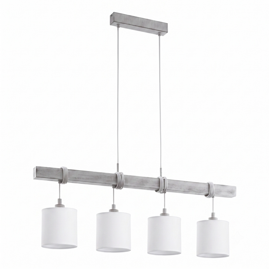 Brilagi - Lampadario LED a cavo NUBILA 4xE27/60W/230V grigio/bianco