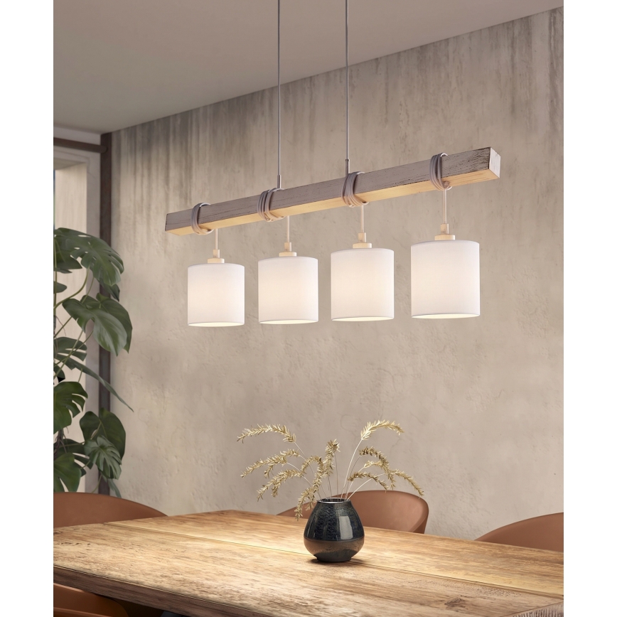 Brilagi - Lampadario LED a cavo NUBILA 4xE27/60W/230V grigio/bianco