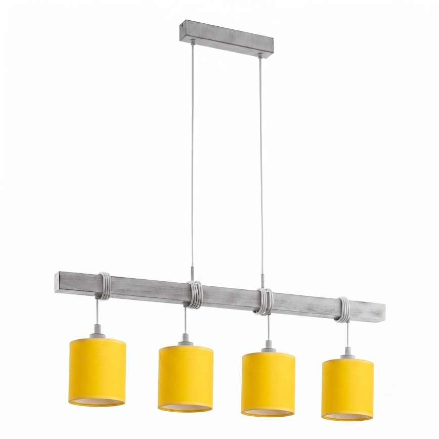 Brilagi - Lampadario LED a cavo NUBILA 4xE27/60W/230V grigio/giallo